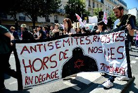 Feminists March Against Far Right - Paris