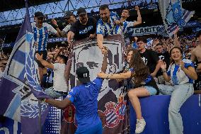 Espanyol Players And Fans Celebrate Promotion To La Liga At Stage Front Stadium