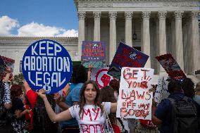 Reproductive Rights Advocates Protest At The US Supreme Court, Washington DC