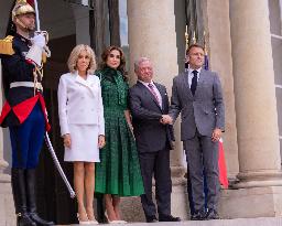 President Macron Host Lunch For Jordan Royals - Paris