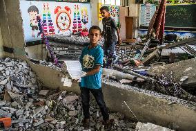 MIDEAST-GAZA CITY-SCHOOL-ISRAEL-AIRSTRIKES