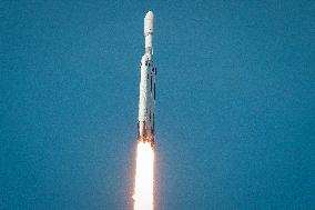 SpaceX Falcon Heavy Launches GOES-U from NASA Kennedy Space Center,