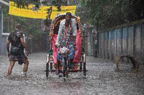 Heavy Rain In Dhaka City On Monsoon Season