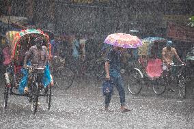 Heavy Rain In Dhaka City On Monsoon Season