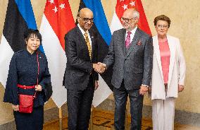 President Tharman Shanmugaratnam of Singapore meeting with Estonian President Alar Karis