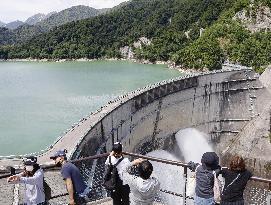 Water release at central Japan dam