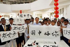 SRI LANKA-MALABE-STUDENTS-CHINESE CULTURE