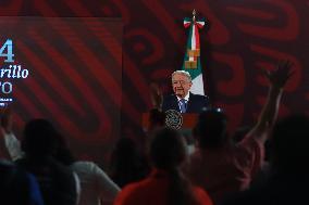 Mexico’s President Andres Manuel Lopez Obrador Briefing Conference