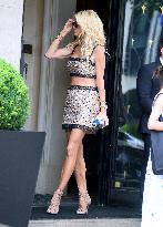 PFW - Victoria Silvstedt Out In Chanel Outfit