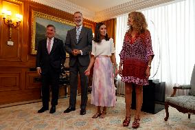 King Felipe And Queen Letizia During An Audience - Madrid