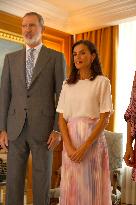 King Felipe And Queen Letizia During An Audience - Madrid