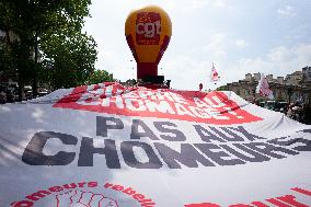 Protest Against Unemployment Insurance Reform - Paris