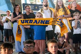 Ukrainian Fans React During The European Championship Football Match Between Ukraine And Belgium In A Fan Zone In Kyiv