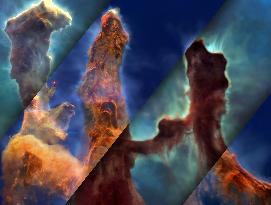 Pillars of Creation Star in New Visualization from NASA's Hubble and Webb Telescopes
