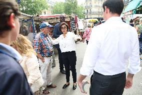 Rachida Dati At Maubert Market For The Election Campaign - Paris