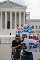 Abortion Opponents At The Supreme Court As A Decision Is Released On Emergency Abortions