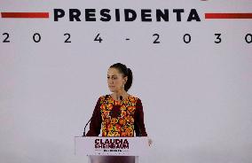Claudia Sheinbaum, Virtual Winner Of Mexico's Elections For The MORENA Party, Presented The Second Part Of Her Official Cabinet