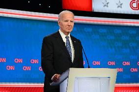 Former US President Donald J. Trump And US President Joe Biden At The 2024 CNN Presidential Debate