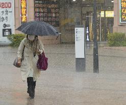 Heavy rain in central Japan