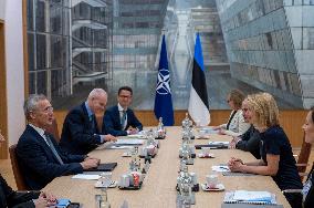 Estonian PM Kaja Kallas Visits NATO - Brussels