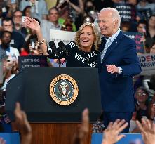 U.S. President Joe Biden And U.S. First Lady Jill Biden Deliver Remarks At A Campaign Rally Post-CNN Presidential Debate In Rale