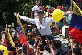 Marica Corina Machado Opens The Presidential Campaign In The Venezuelan Andean Region.