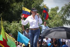 Marica Corina Machado Opens The Presidential Campaign In The Venezuelan Andean Region.