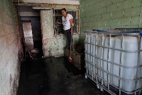 Flooding Of Homes Due To Rains In Ecatepec, State Of Mexico