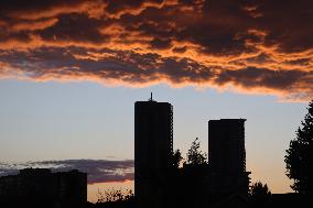 Sunset Following A Thunderstorms In Toronto