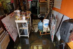 Flooding Of Homes Due To Rains In Ecatepec, State Of Mexico