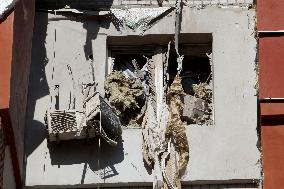 Aftermath of Russian missile strike on Dnipro