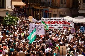 Demonstration Against Difficulty Of Finding Housing To Rent In Malaga