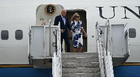 US President Joe Biden Arrives In The Hamptons In New York As He Faces Calls To Drop Out Of The 2024 Presidential Race