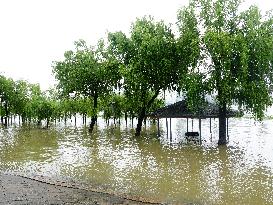 The Hankou Riverbank Park of the Yangtze River is Flooded in Wuhan