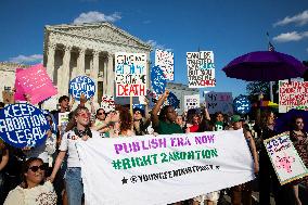 Activists Rally On 2nd Anniversary Of Supreme Court's Abortion Ruling - Washington