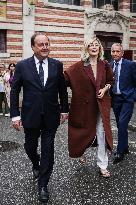 Francois Hollande And Julie Gayet At The Polling Station - Tulle