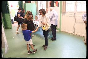 Rachida Dati Votes At Polling Station - Paris