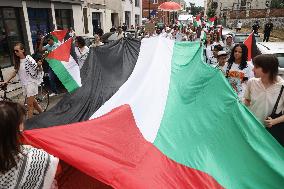 Pro-Palestinian March At The Jewish District In Krakow