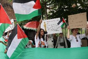 Pro-Palestinian March At The Jewish District In Krakow
