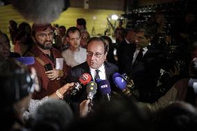 Francois Hollande after results of the 1st round legislative elections in Tulle