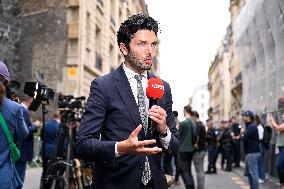 Gabriel Attal after results of the 1st round legislative elections in Paris