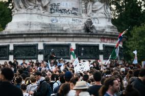 Rally At Place De La République In Paris, After The First Round Of Legislative Elections.