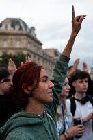 Rally At Place De La République In Paris, After The First Round Of Legislative Elections.