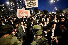 Ultra-Orthodox Israeli Protest Against Military Draft Order