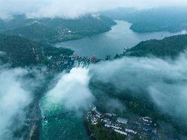 Flood Discharge From Xin 'an River Dam in Hangzhou