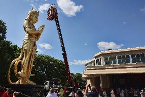 Pooja And Grand Abhishekam To Celebrate The 8th Anniversary Of The Installation Of The 50-foot Tall Statue Of Lord Hanuman