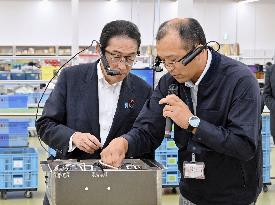 Japan PM Kishida at electronic component factory