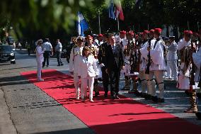 Greek President Sakellaropoulou Receives Latvian President Rinkevics In Athens