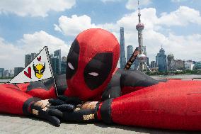 The Large Air Balloon Of Wolverine And Deadpool In Shanghai