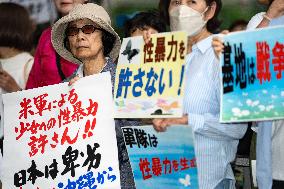 Japanese People Protest Govt Silence On US Base Sexual Assaults - Tokyo